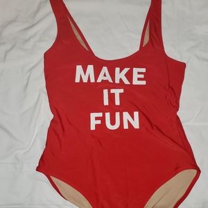 Red Old Navy one piece swimsuit